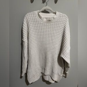 BDG Oversized Cream Waffle Knit Sweater